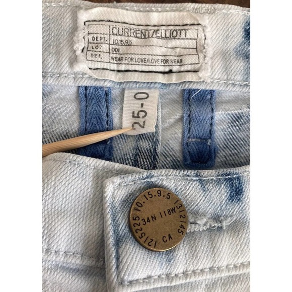 Current Elliott Jeans Womens Size 25 Indigo Summer Tie Dye The Fling Made In USA - Picture 4 of 10